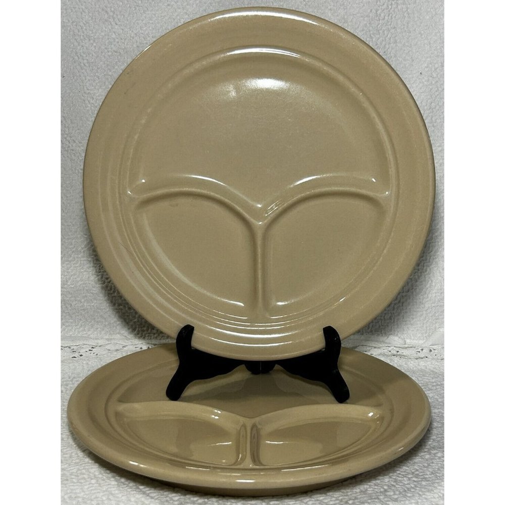 Vintage Shenango Inca Ware China Restaurant Ware Tan Divided Dinner Plates